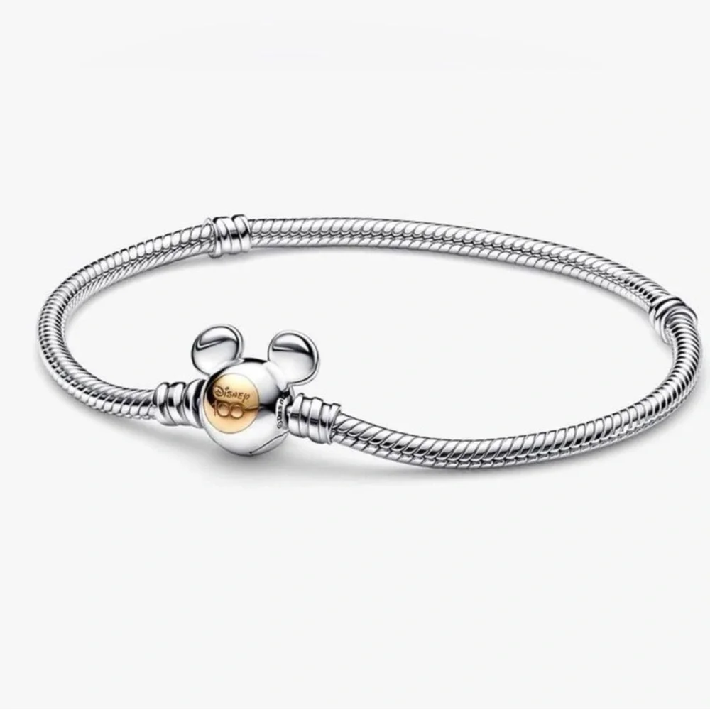New Pandoa Retired Disney 100th Anniversary Moments Snake Chain Bracelet